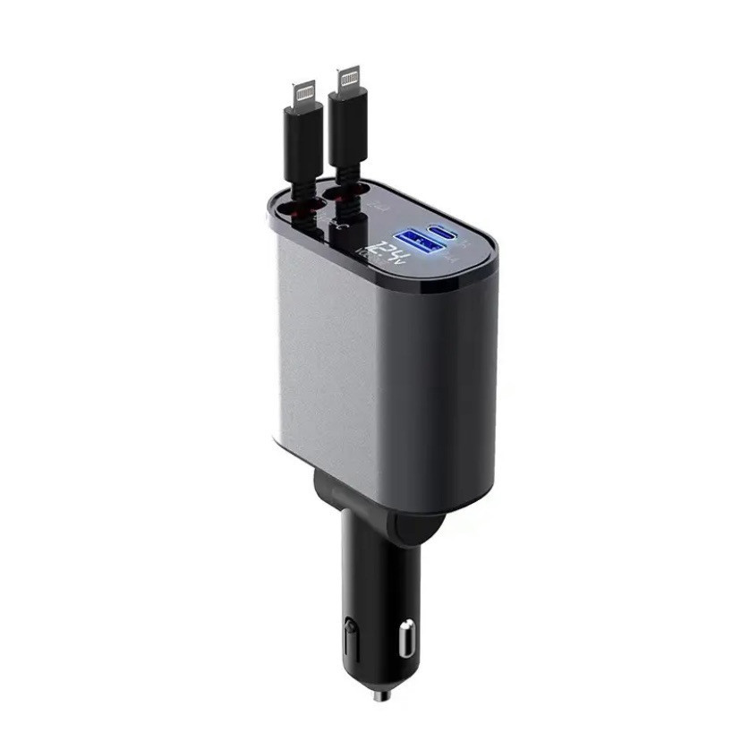 Metal Car Charger 100W Super Fast Charging Car Cigarette Lighter USB And TYPE-C Adapter - Image 9
